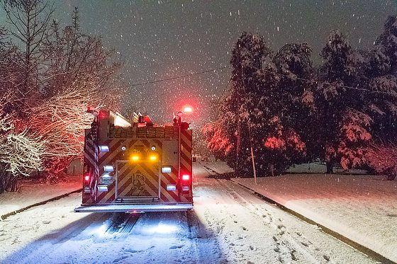 The First Snow of Winter 2017 in Roswell, Georgia