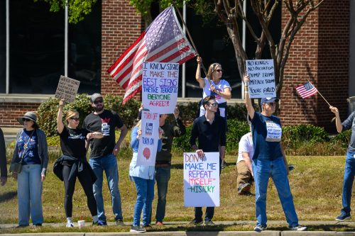 Protesters Gather in Roswell, GA for ‘No Kings’ Demonstration